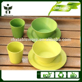 wholesale camping set natural bamboo fiber dinner set